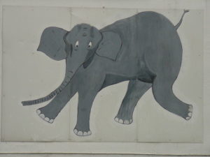 Bild des Elefanten an der Unglücksstelle
