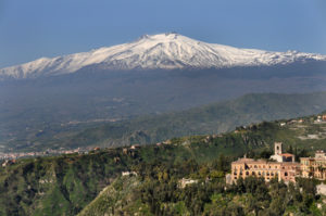 Bild Sizilien - Blick auf verschneite Ätna